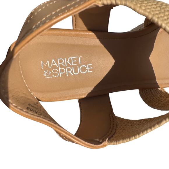 Market & Spruce Espadrille Wedge Sandals in Tan NEW Size 7 - Picture 9 of 10